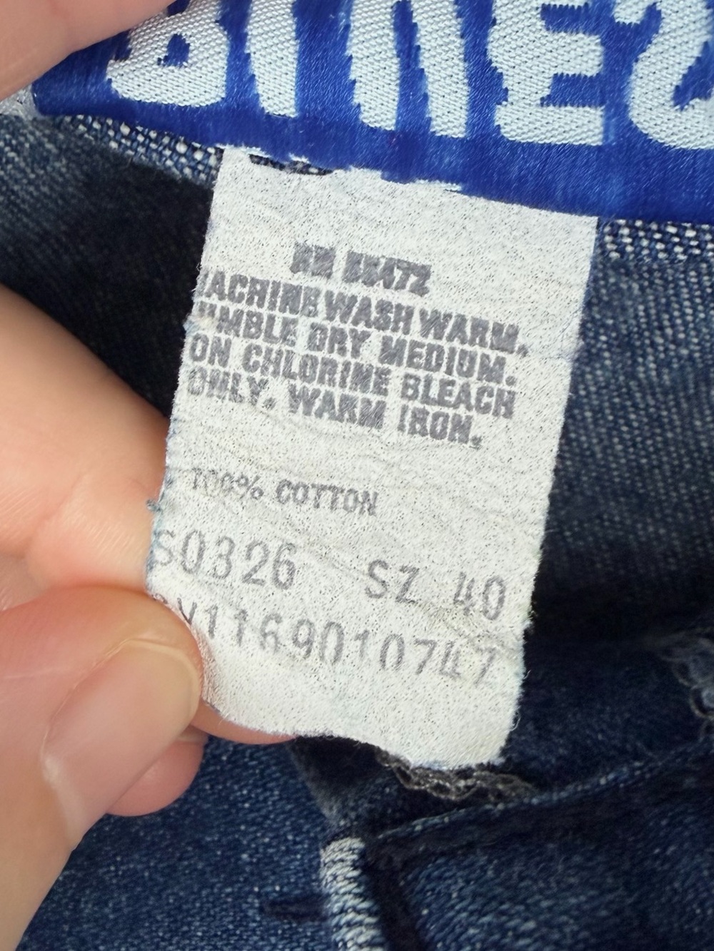 (VTG) MYSTIC BLUES • Blue Dark Wash Denim 100% Cotton Button-Front Skirt, 40 - Picture 8 of 10